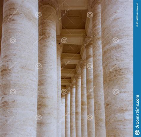 Ancient Roman Columns Of Ancient Rome On The Territory Of The Vatican