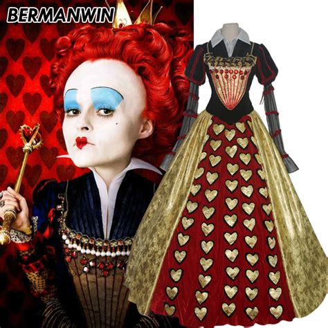 Bermanwin New High Quality Alice In Wonderland The Red Queen Costume
