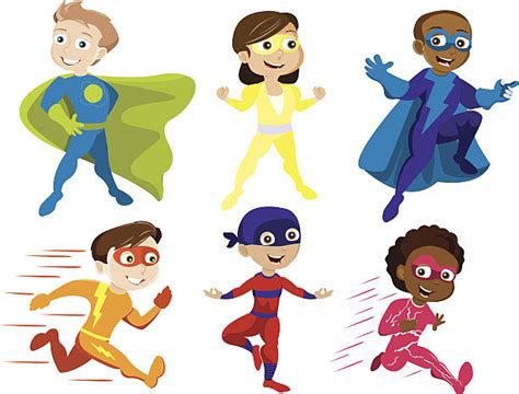 Heroes Clipart Children Cartoon Superheroes Vector He