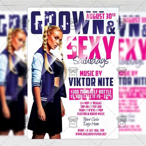 Grown And Sexy Flyer Club A5 Template Exclsiveflyer Free And Premium Psd Templates