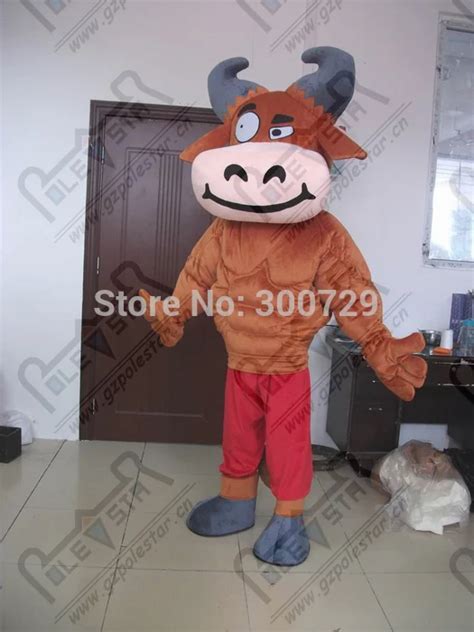 Funny Animal Mascot Costume For Party Cartoon Muscle Bull Costume New