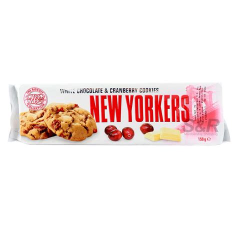 the biscuit collection new yorkers white chocolate and cranberry cookies 150g