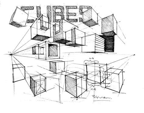 Cube Perspective Drawing At Explore Collection Of
