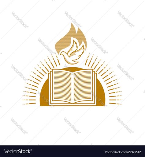 Bible And A Dove Royalty Free Vector Image Vectorstock