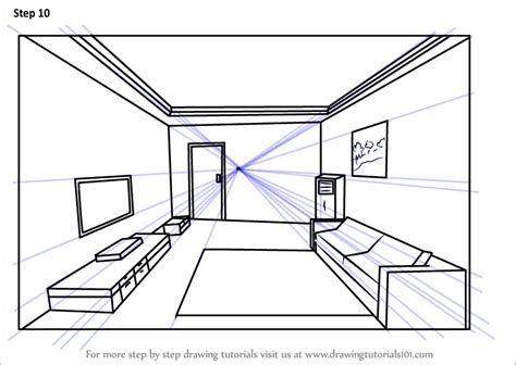 Step By Step How To Draw One Point Perspective Room