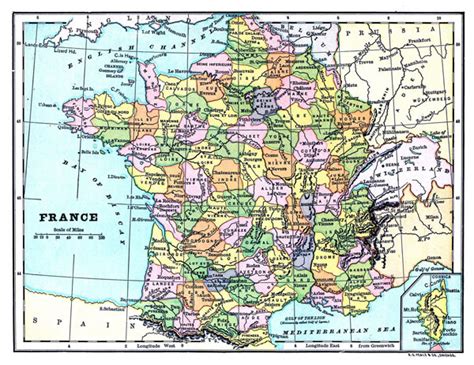 Large Old Political And Administrative Map Of France