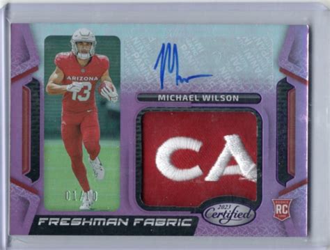 Panini Certified Michael Wilson Freshmen Fabric Rpa Patch Purple