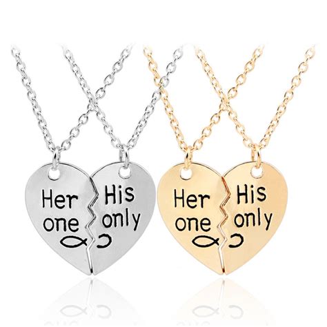 Check spelling or type a new query. her one his only couple Necklaces jewelry Heart Gift for ...