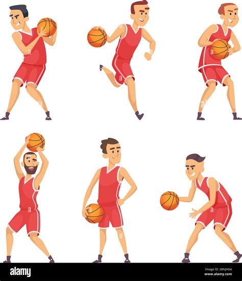 Illustrations Set Of Basketball Players Stock Vector Image And Art Alamy