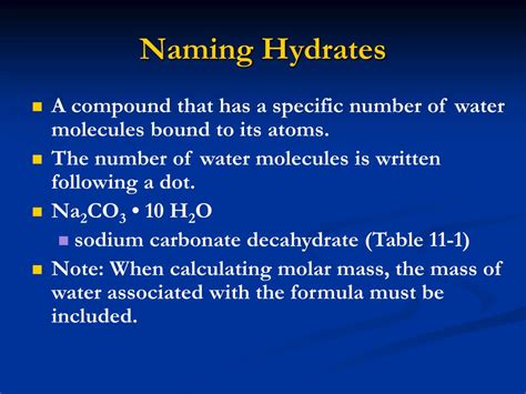 Ppt The Formula For A Hydrate Powerpoint Presentation Free Download