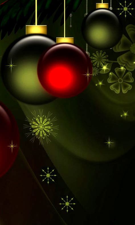 Download 480x800 New Year Balls Green And Red Cell Phone