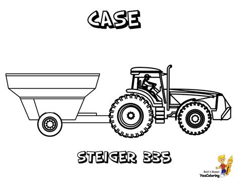 Fired Up Free Tractor Coloring | Tractors | Farm | YesColoringn | Easy