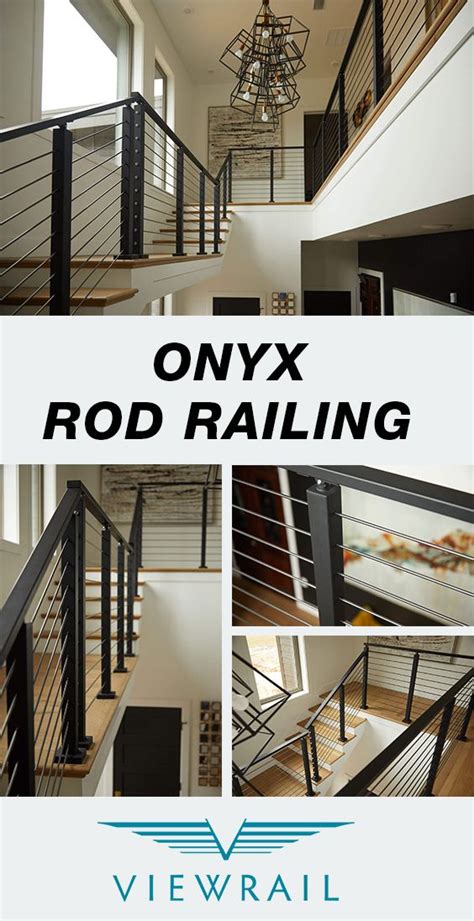 Horizontal Black Railing Onyx Rod Railing Viewrail Stair Railing
