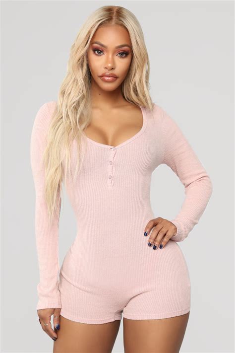 Your One And Only Sleep Romper Mauve Fashion Long Sleeve Romper Rompers