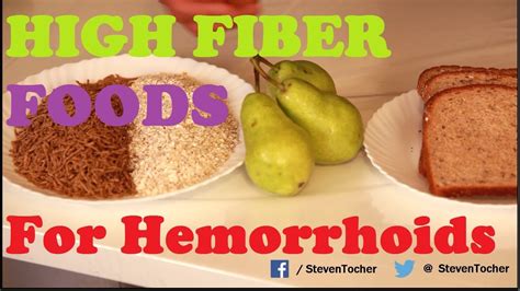Fresh pear with peel is a good source of dietary fiber, a medium size packs 5.5g of fiber and potassium, and bioactive compounds, like flavonoids and anthocyanins that promote health (12). High Fiber Foods - Hemorrhoids (Season 1 Episode 32) - YouTube