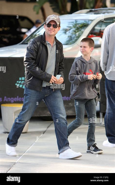 Christian Slater And His Son Jaden Arrive For The First Game Of The