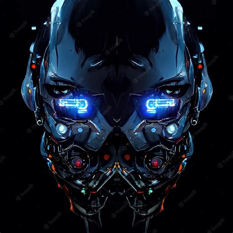 Premium Photo Robot Cyborg Humanoid Face Skull Technological Cyborg