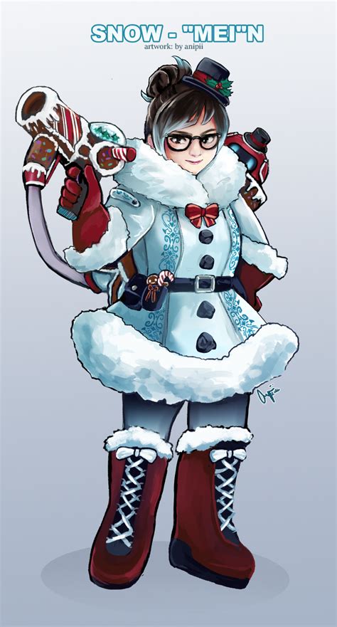 Ow Mei Snowman Skin By Anipii Overwatch Mei Overwatch Fan Art Mei