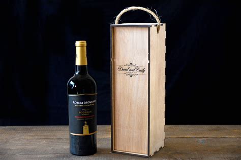 Engraved Wooden Wine Box Wine Bottle Box Engraved Wine Box Wooden