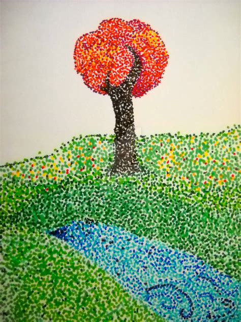 Pointillism Landscape Meadow By Starnosedmole On Deviantart