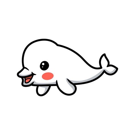 Cute Little Beluga Whale Cartoon 10807873 Vector Art At Vecteezy