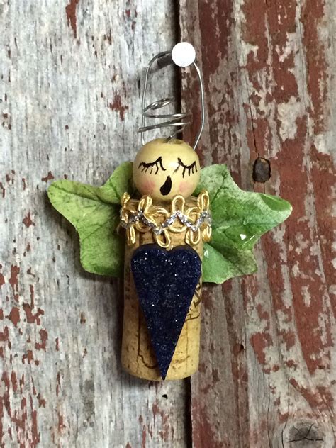 Angel Ornament Made From A Wine Cork Wine Cork Crafts Christmas Cork