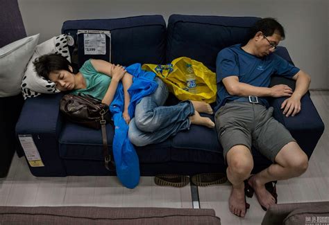Chinese Sleeping On Showroom Furniture In Beijing Ikea Chinasmack