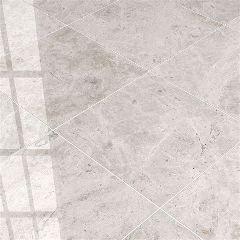 Silver Clouds Polished Marble Tile 18x18x12 Gray Marble