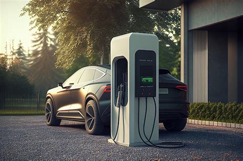 Premium Photo Ev Charging Station For Electric Car In Concept Green