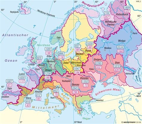 Diercke Weltatlas Kartenansicht Europa Flusseinzugsgebiete