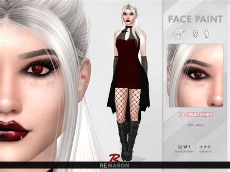 Halloween Vampire Face Paint By Remaron At Tsr Sims 4 Updates