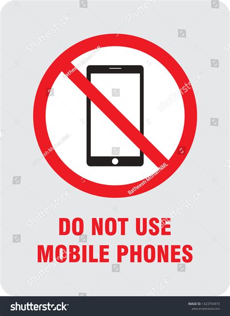 Do Not Use Mobile Phone Sign Stock Vector Royalty Free 1323754973