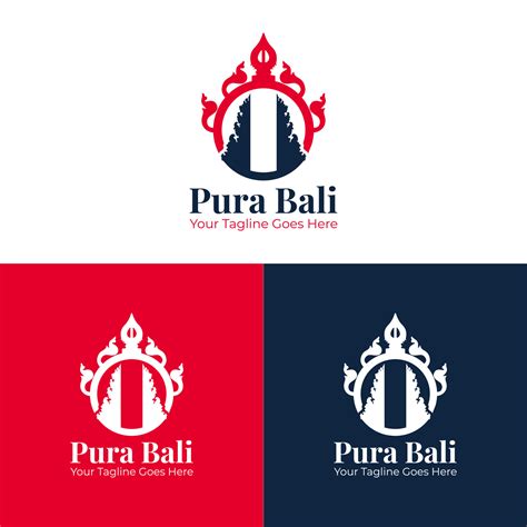 Balinese Temple Vector Logo Design, Balinese Culture Logo Design