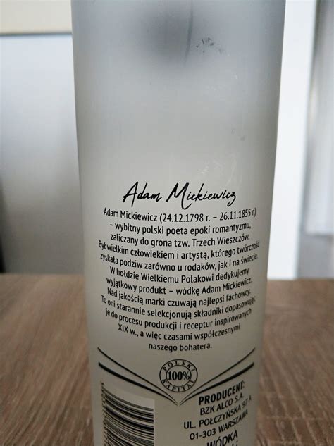Adam Mickiewicz - Oceń alkohol. Ceny, recenzje, przepisy i opinie