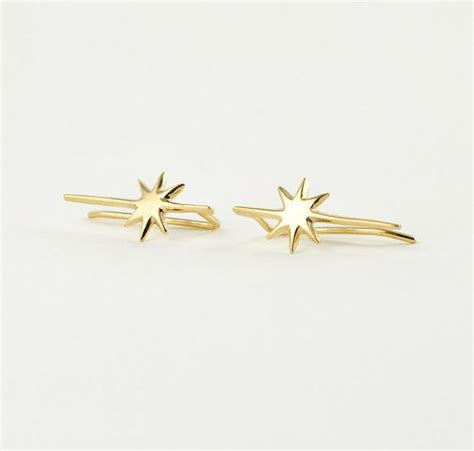 Falling Star Ear Crawlers Gold Ear Climber Perfect  For Etsy