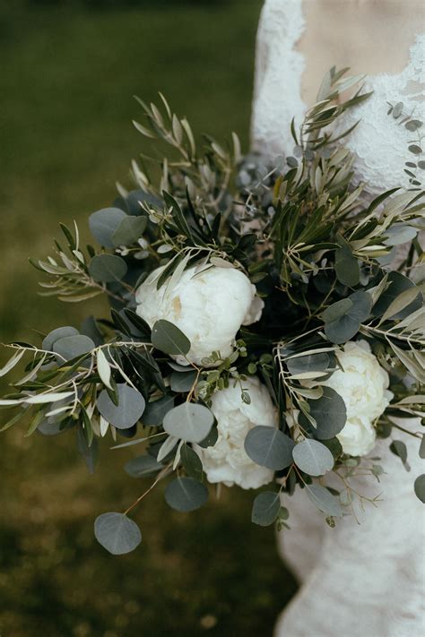 Eucalyptus And Peony Bouquet Peonies Bouquet Rural Wedding Wedding