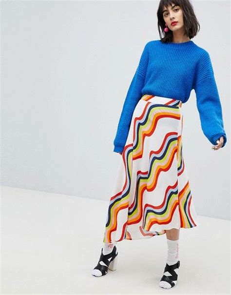 House Of Holland Asymmetric Rainbow Skirt At Latest Fashion Clothes Fashion