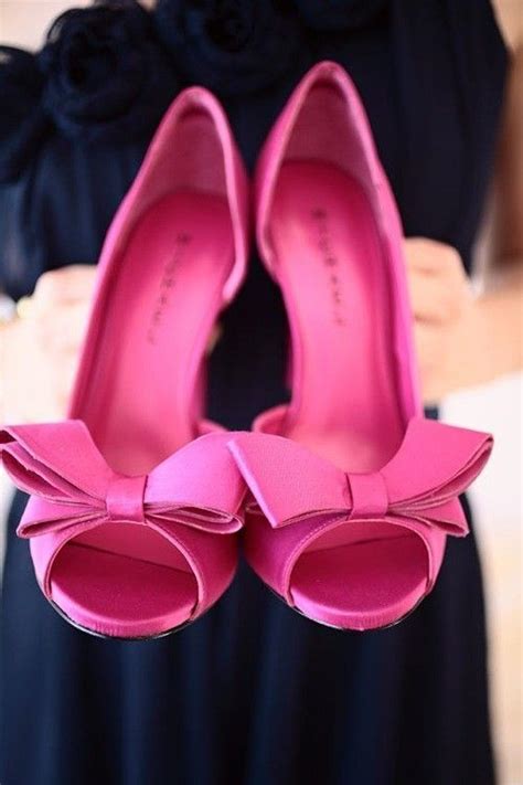 Pink High Heels With Bows Pink Wedding Shoes Pink Shoes Heels