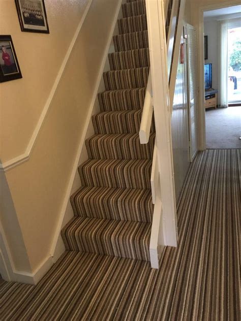 Fantastic Striped Carpet On Stairs And Hallway Fitted In Hove