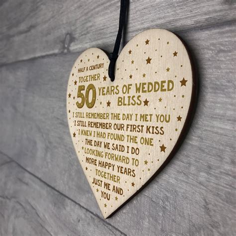 Check spelling or type a new query. 50th Wedding Anniversary Card Wood Heart Gift For Husband ...