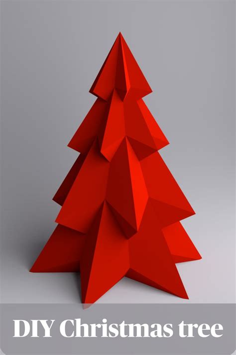 Pine Christmas Tree 3d Papercraft Pdf Pattern Diy Xmas Low Etsy