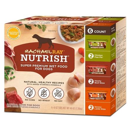 4.4 out of 5 stars with 62 ratings. Rachael Ray Nutrish Natural Wet Dog Food Variety Pack 8oz ...