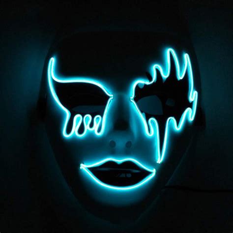 Scary Halloween Mask Led Light Up Mask Cosplay Glowing In The Dark