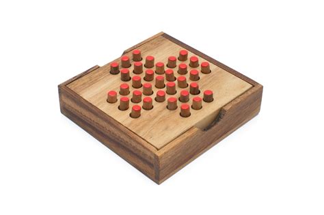 Wooden Marble Solitaire Game Wooden Brain Teaser Game