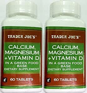 If you take 1,000 mg of calcium a day, split it into two or more doses over the day. Amazon.com: Trader Joe's Calcium Magnesium + Vitamin D in ...