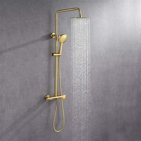 10 Modern Luxury Exposed Shower Fixture Thermostatic Rainfall Shower