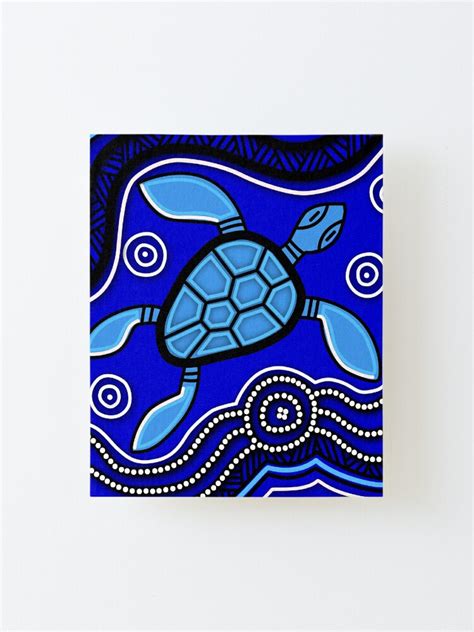 Authentic Aboriginal Art Turtle Baby Mounted Print For Sale By