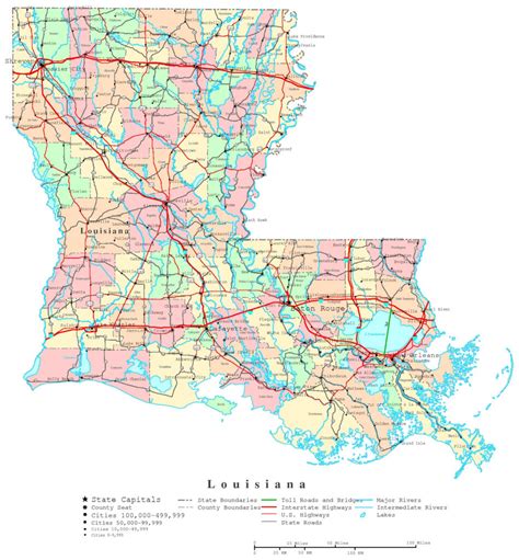 Louisiana Printable Map Printable Maps Online