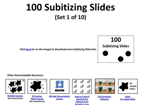 100 Subitizing Slides Ppt Download