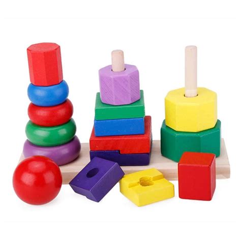 Mach Children Baby Toys Kids Building Blocks Geometric Stacker Toddler